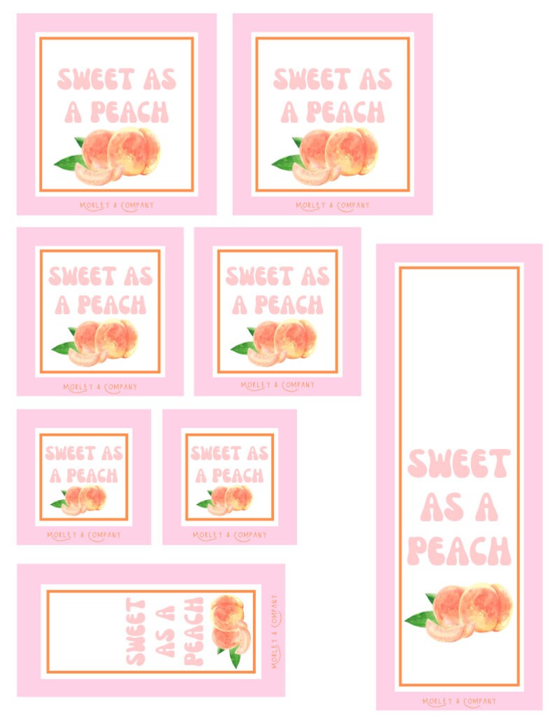 Sweet as a Peach Gift Tags: Instant Download - Etsy