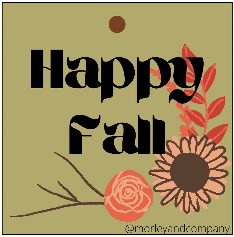 Happy Fall Floral Gift Tags: Instant Download - Etsy