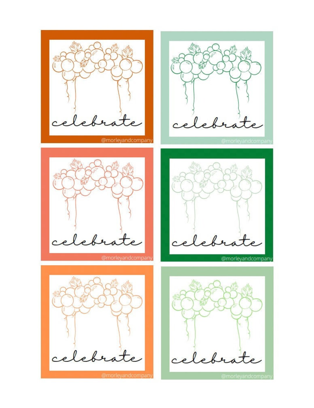 Celebrate Elegant Cards: Instant Download - Etsy