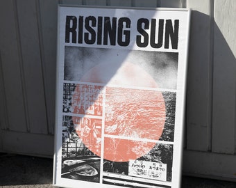 Rising Sun Poster, Japan Travel Wall Art, Grunge Photography Print, Film Photo Poster, Street Art Decor, Free Worldwide Shipping