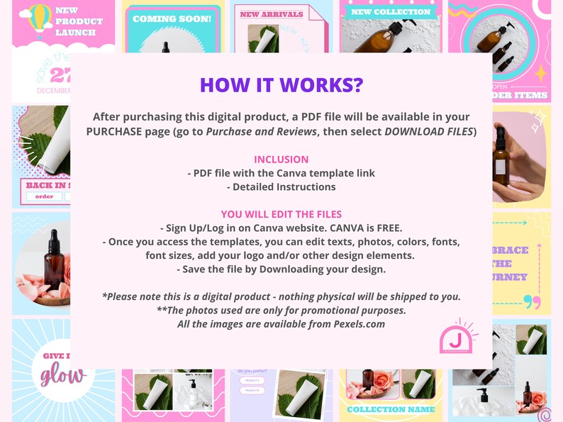 Instragram Templates Editable in Canva Templates for Etsy