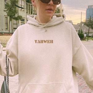 YAHWEH Embroidered Hoodie: Trendy Christian Streetwear