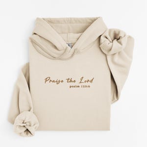 Embroidered Christian Hoodie: Praise The Lord, Spiritual Faith Gift