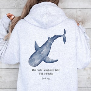 Deep Waters Scripture Hoodie | Christian Orca Shark Sweatshirt