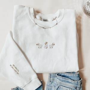 ORIGINAL Lost Sheep Embroidered Sweatshirt, Jesus Leaves the 99, The Lord is My Shepherd Crewneck, Psalm 23, Christian Apparel,