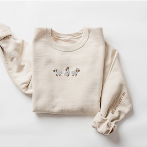 Lost Sheep Embroidered Sweatshirt, Jesus Leaves the 99, The Lord is My Shepherd Crewneck, Jesus Crewneck, Christian Apparel, Church Crewneck
