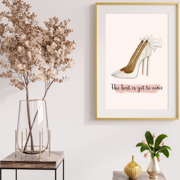 The Best is Yet to Come Pink Motivation Print | Office Decor | Glam Wall Art