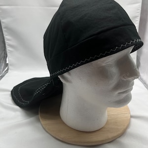 ソリッドブラック XL ビル溶接キャップ | 溶接帽子 | クロマー | ソリッドカラー | ドレッドロングヘア用にカスタマイズ