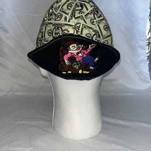 Cappello da saldatore ricamato con sacco porta soldi Monopoly / cappello da saldatore / kromer / Money / Mr. Monopoly / ricamato / prodotto negli USA