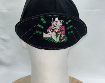 All black Embroidered Mr. Monopoly welding cap | welding hat | kromer | Money | Mr.Monopoly | embroidered | made in USA