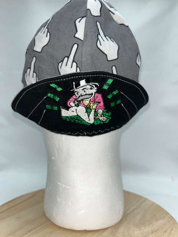Middle finger Mr. Monopoly welding cap | welding hat | kromer | Money | Mr.Monopoly | embroidered | made in USA