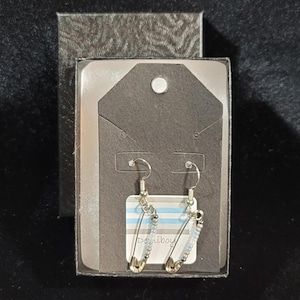 Demiboy Demi Boy Pride Flag Beaded Safety Pin Earrings Jewelry Gay Pride LGBTQIA+ Support Safe with Me