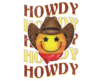 Happy face png, png, Digital download, pngs, Western png, Western Shirt, Western Tees, Graphic Tees, Western pngs, howdy, howdy tees