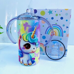 Unicorn Tumbler, Baby Sippy Cup, Rainbow Unicorn Party Gift, My Little Pony Tumbler, Unicorn Birthday Gift, Unicorn Sippy Cup