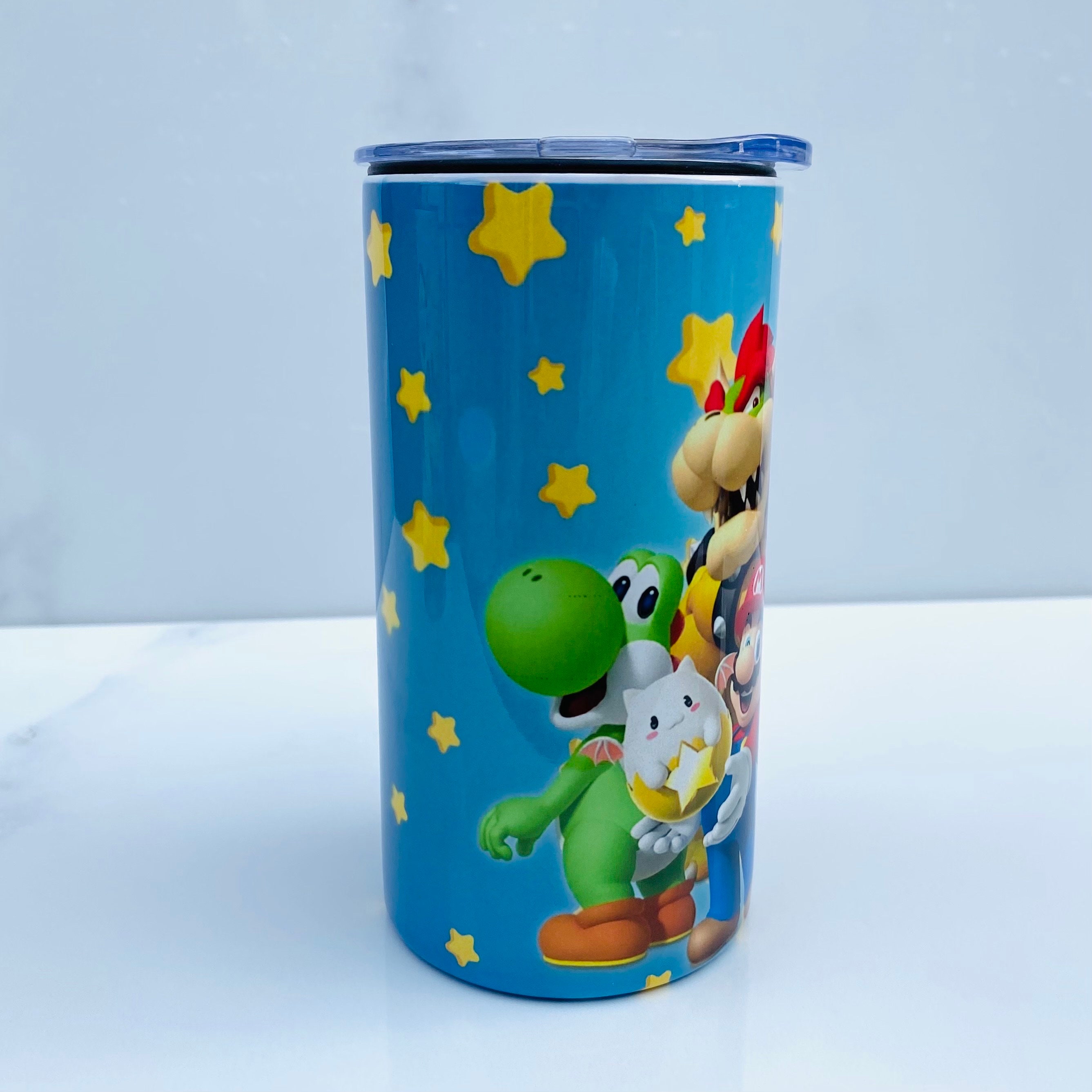 Regalo Gamer Ufficiale Tumbler Super Mario Ufficiale 700ml - Bicchiere Plastica Con Cannuccia | Personaggi Mario Bros | Regalo Gamer Plastic Cups - 5