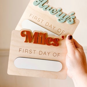 interchangeable first/last day of milestone sign | personalized first day sign | wood and acrylic sign, school sign, milestone photo prop