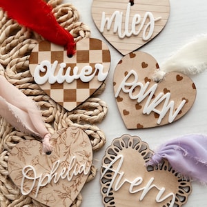 valentines basket tags | Personalized Valentine&#39;s Gift Tags | love baskets, vday, heart tag, gift tag, personalized kids basket, valentines