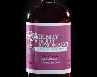 Colloidal Palladium, Platinum, and Silver Focus Formula 10 µS/ppm, 16 fl oz (500ml)