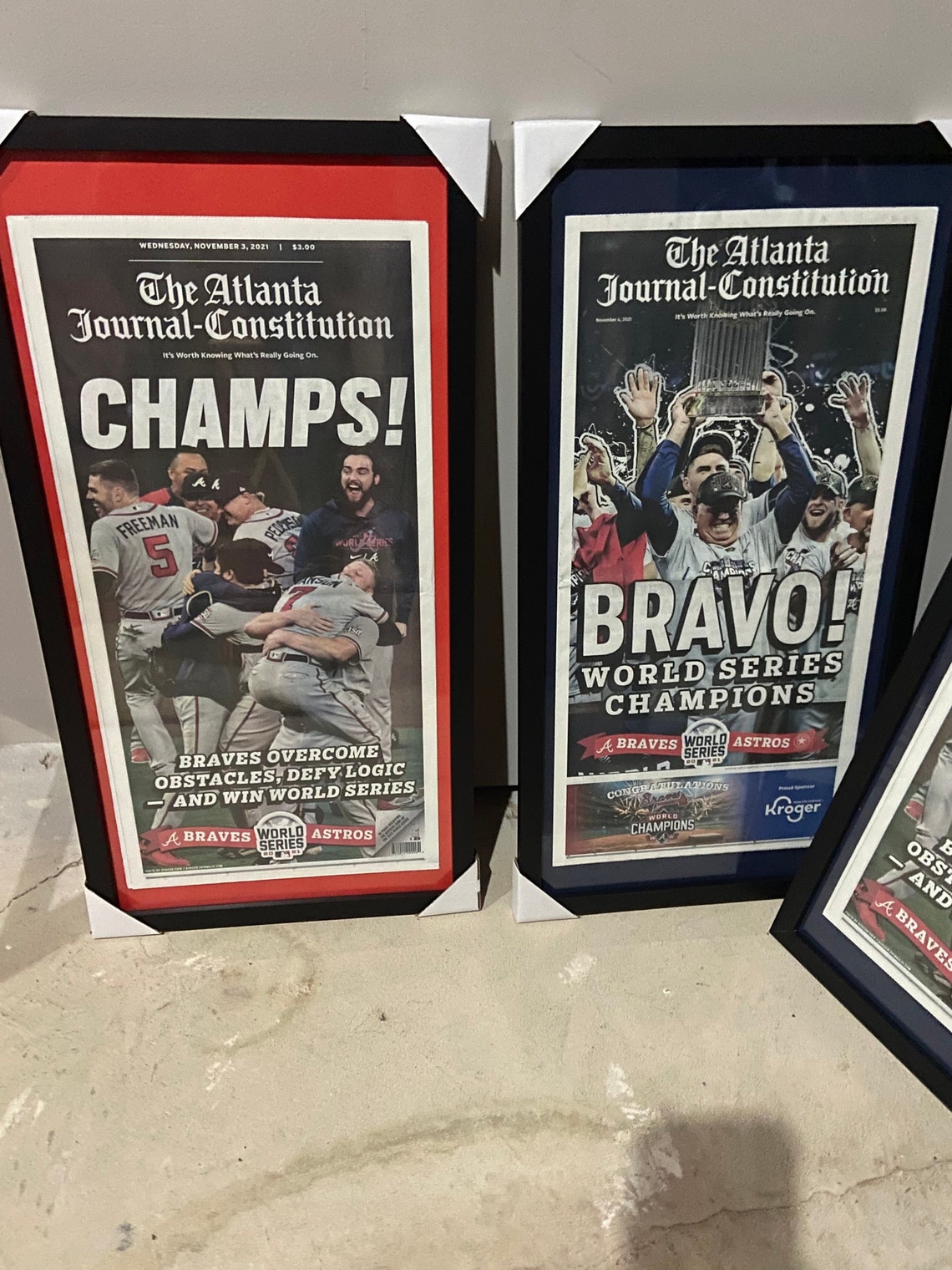 ORIGINAL NEWSPAPER SETS the Atlanta Braves 2021 World Series Etsy