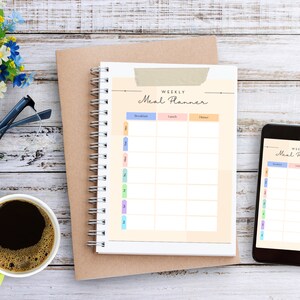 Weekly Meal Planner Printable, Each Meal Planner Printable, Grocery List, Digital Download, Notability Meal Planner, GoodNotes Meal Planner