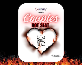 Couples Hot Seat Game – Interactive Date Night, Printable (1-6 Couples)