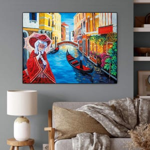 Venice canvas art print featuring original painting by Irina Redine, Venice Carnival canvas wall art