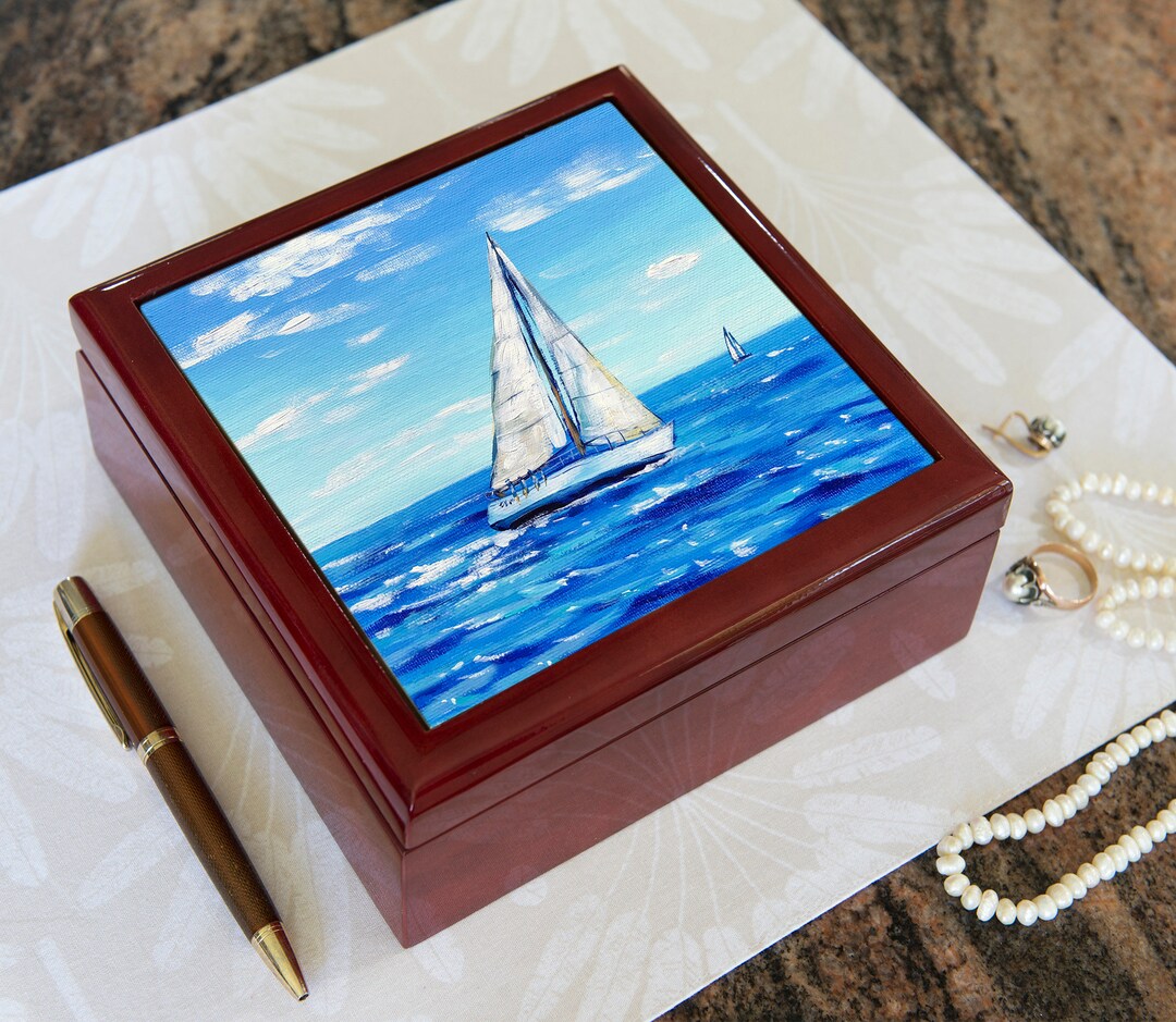 Jewellery Box Keepsake Box Featuring sailing Etsy