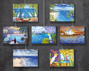 Australia Postcards Set featuring one-of-a-kind original paintings by Irina Redine