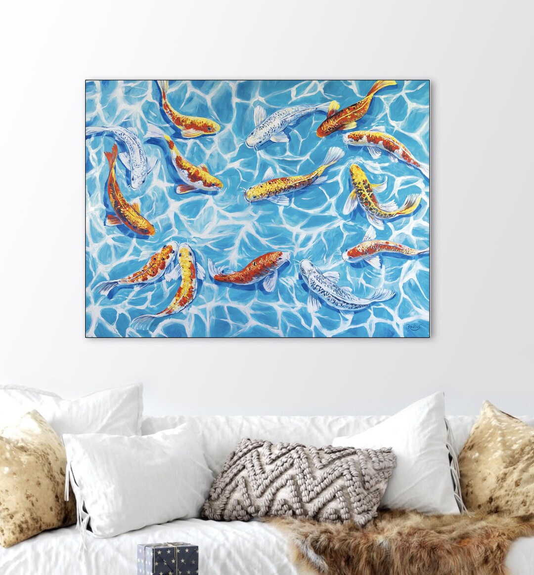 Koi Fish Canvas Art Print Featuring Original Painting by Irina Redine ...