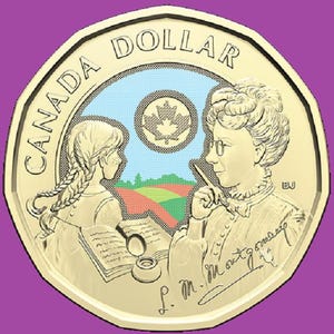 2024 文学界の巨匠 L. M. モンゴメリ生誕 150 周年記念 カラー 1 ドル ルーニー ミント UNC コイン