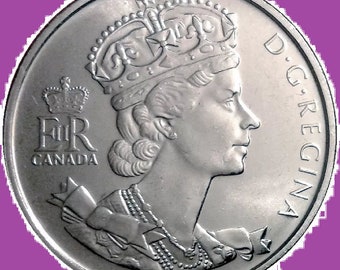 2002 Canada Queen Elizabeth Golden Jubilee Fifty Cents Coin. Mint Conditioned UNC Half Dollar 50 Cents.