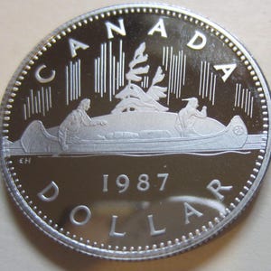 1987 Canada PROOF Nickel Dollar Coin. UNC. One Dollar
