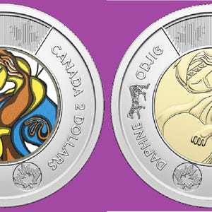 Set of 2025 Canada Celebrating Life and Art of Daphne Odjig Two Dollar Toonie Coins Mint UNC