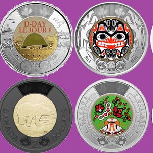 Complete Set of Canada Commemorative Toonie Coins 1999-2025. UNC Two Dollars