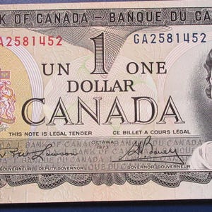 1973 Bank of Canada ein Dollarschein. UNC Papiergeld Schein