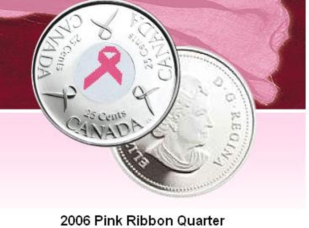 2006 P Canada Breast Cancer Awareness 25c Quarter Colorized