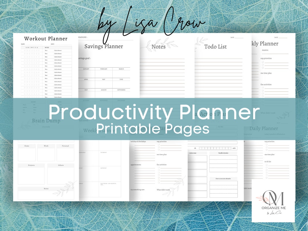 Productivity Planner Printable | Ultimate Life Journal Binder| Daily ...