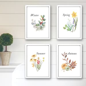 Seasons Wall Art - seasons prints, plants art, seasonal art, seasonal prints, seasonal decor, seasons printable art, all seasons prints