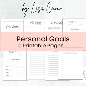 Goal Planner Bundle, Goals Tracker, Goal Setting Kit, Monthly Tasks, Productivity, Printables, A4, OKRs, Goal Planner