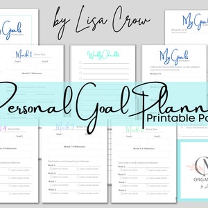 Goal Planner Bundle, Goals Tracker, Goal Setting Kit, Monthly Tasks, Productivity, Printables
