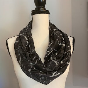 Sheer Infinity Scarf, Halloween scarf, Smoke Scarf, Sheer Black Scarf