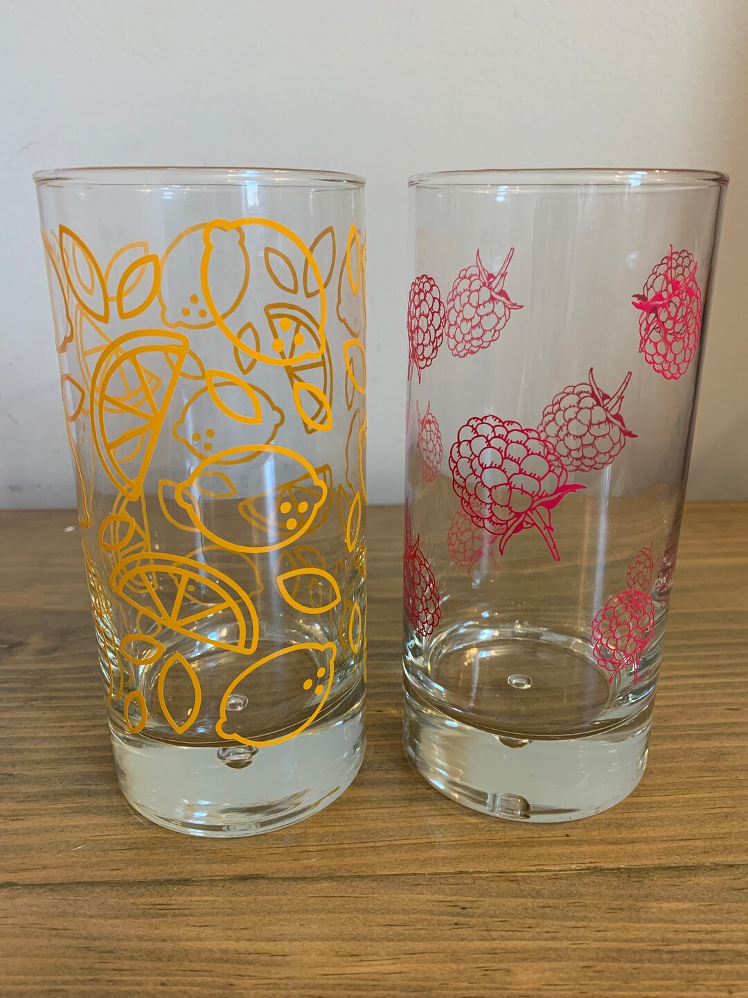 Vintage Style Fruit Drinking Glass Etsy
