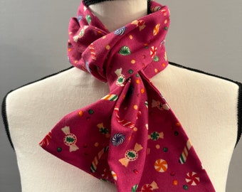 Small Candy Scarf, Winter Scarf, Small Scarf, Flannel Scarf