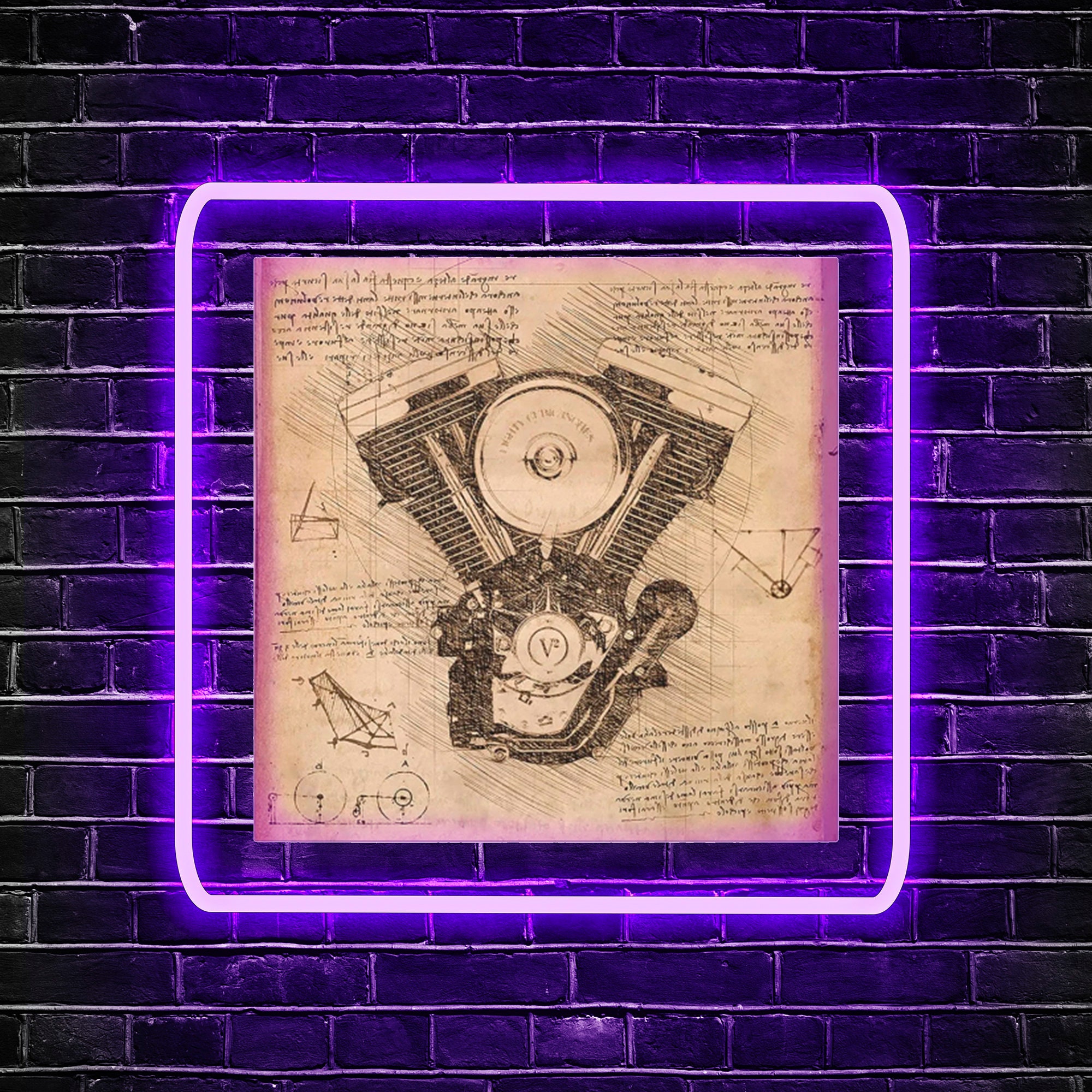 Harley Davidson Engine WallArt Canvas Gallery Wraps Davinci Etsy Canada