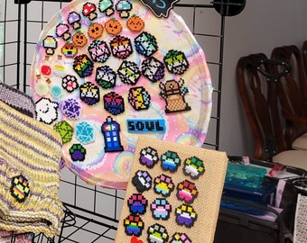 Mini Perler Bead Pins: Customizable Enamel Pin Badges