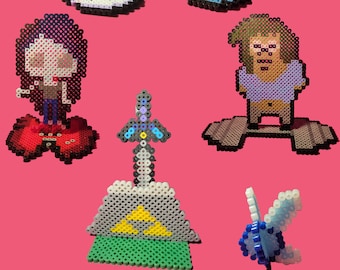 Customizable Perler Bead Standees: Pokemon, Zelda, Cartoon
