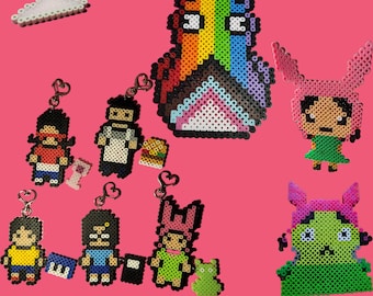 Bob's Burgers Perler Bead Characters: Keychain, Pride, Glow
