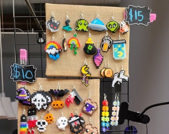 Beaded Pixel Art Earrings: Mix and Match Designs