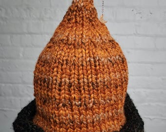 Hand-Knitted Witch Hat: Charm Accent, Customizable
