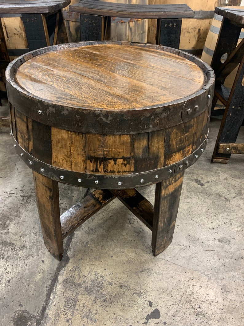 Bourbon Barrel End Table Free Shipping Etsy